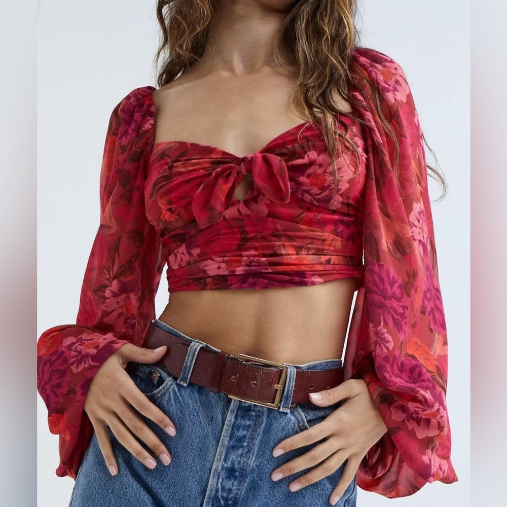 For Love & Lemons Trisha Balloon Long Sleeve Top